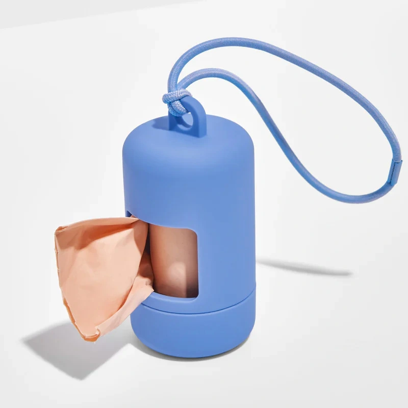 wholesale Eco Friendly Dog Poop Bag Holder Pet Waste Bag Dispenser-blue2 1