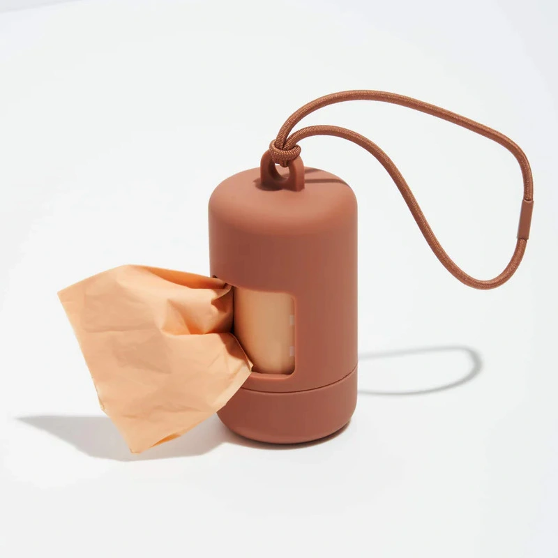 wholesale Eco Friendly Dog Poop Bag Holder Pet Waste Bag Dispenser-brown 1