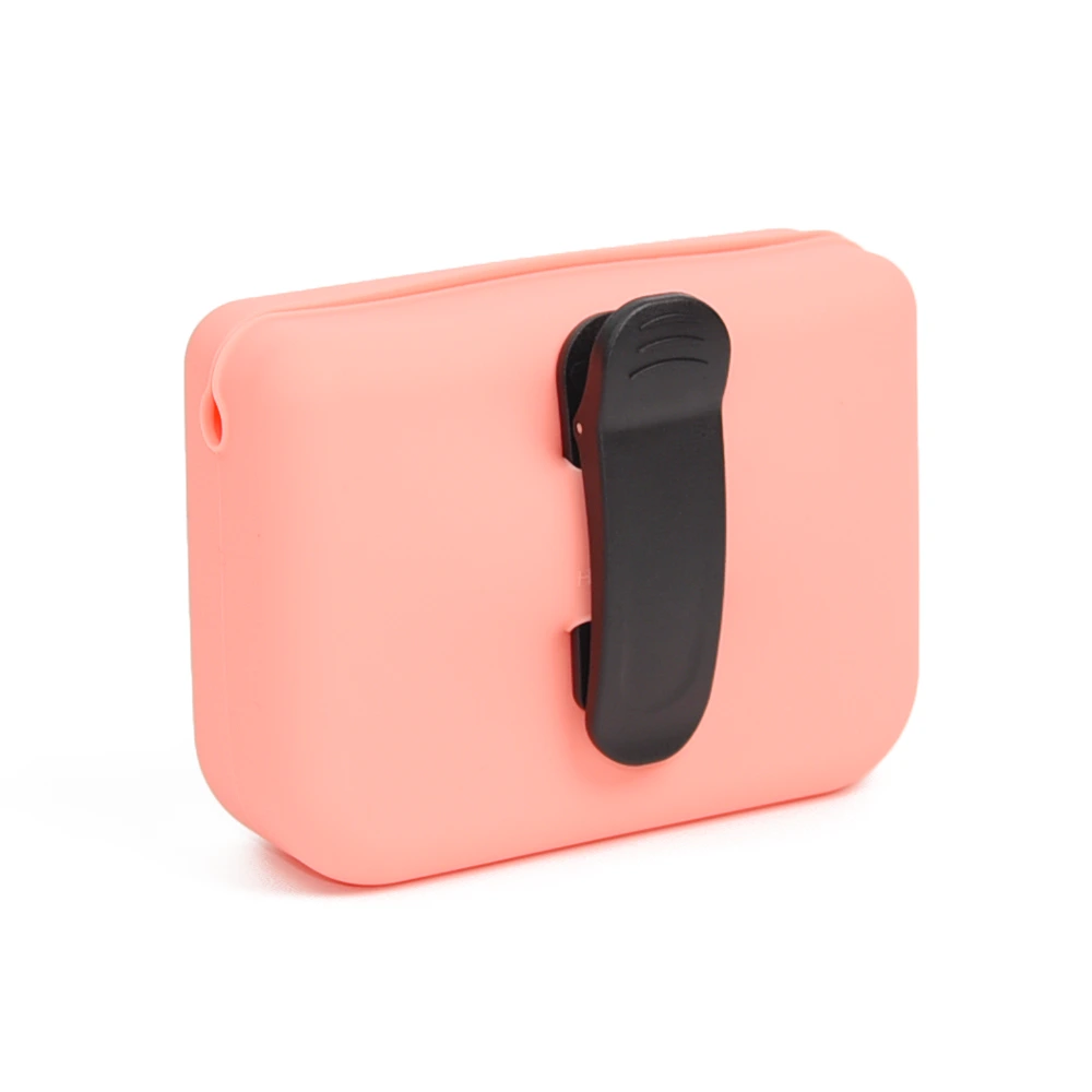 wholesale Pet Supplier Dog Treat Pouch Portable Walking Eco Friendly Silicone Dog Treat Bag for Leash with Waist Clip-pink 1