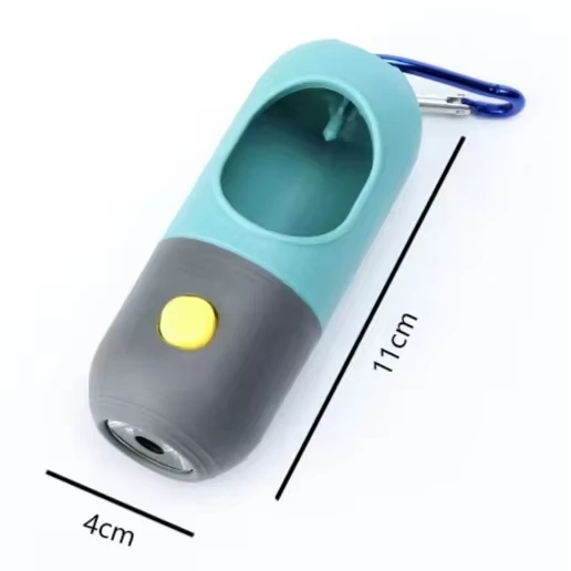 groothandel op maat gemaakte logo kakzakjesdispenser hondenkakzakhouder met zaklamp blauw 1