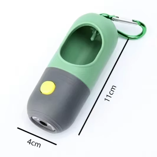 wholesale Custom Logo Poop Bags Dispenser Dog Poop Bag Holder With Flashlight green 1