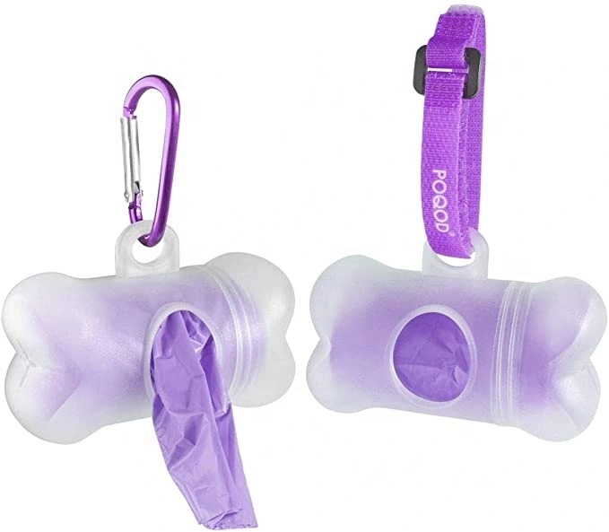 Fabriek Groothandel Aangepaste Handsfree PP Poepzakjes Hond Afval Kakzak Houder Dispenser-paars 1