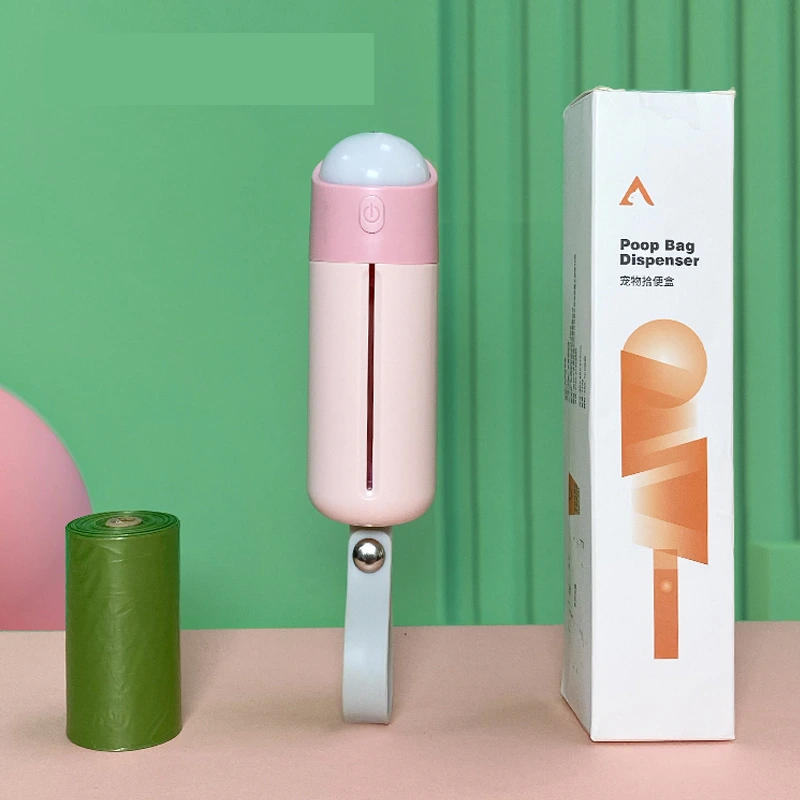 groothandel nieuwe kakzakjesdispenser huisdieraccessoire op maat hondenkak poepafvalzakhouder met lichtroze 1