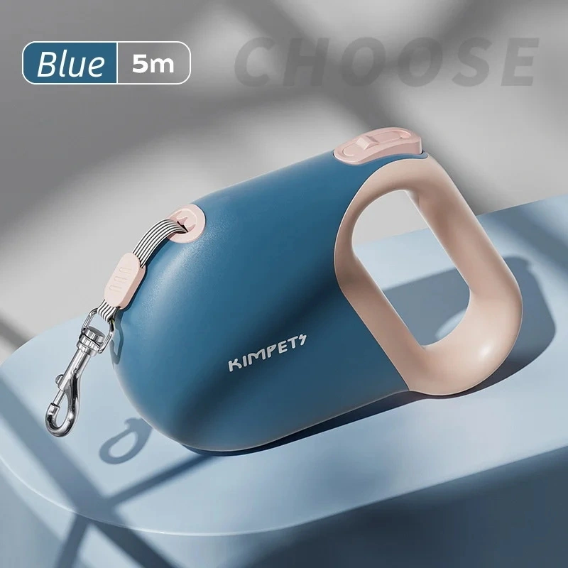 Wholesale Automatic Pet Leash Retractable Traction Rope 5m Long Dog Walking Dogs Leash-blue 1