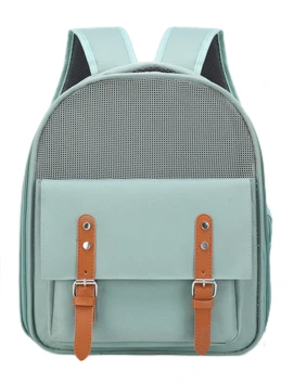 wholesale Pet Carrier Bag portable Cat Carrier Backpack, Ventilated Mesh Backpacks Solid Cats Travel Bag -green 1