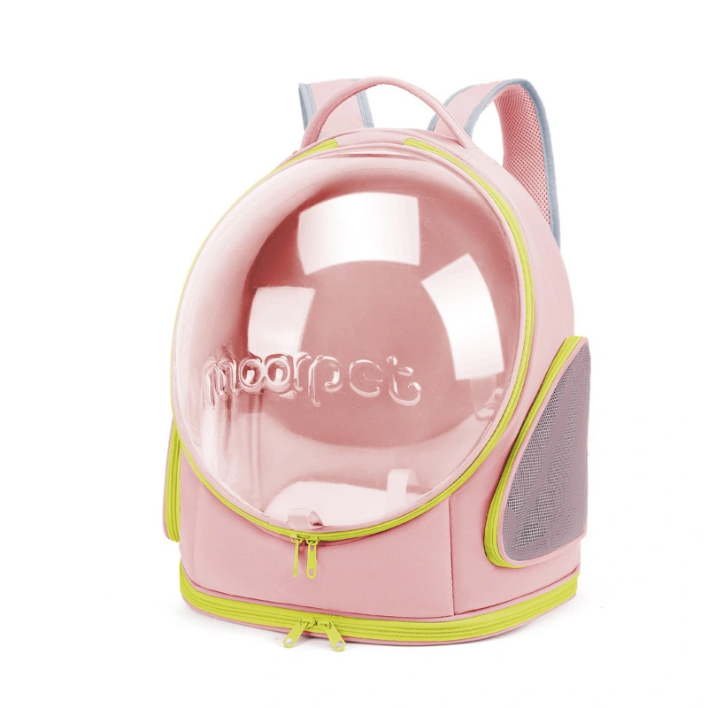 wholesale Large Transparent Portable Breathable Cat Backpack Shoulder Capsule Female Carrying Backpack Pet Backpack-PINK 1