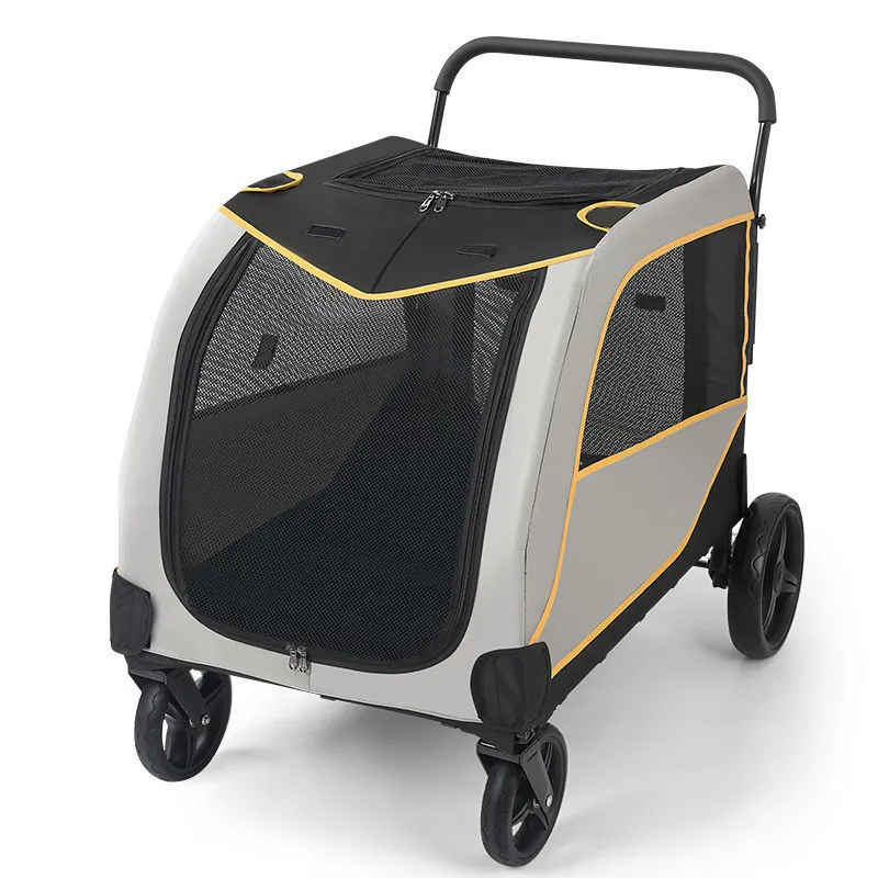 groothandel Opvouwbare grote hondendraagtas Opvouwbare kinderwagen voor huisdieren 4 wielen Outdoor kinderwagen voor honden, grijs 1