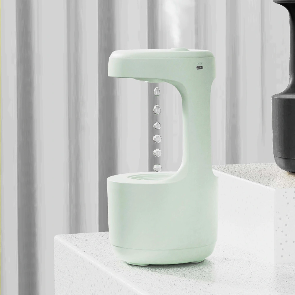 wholesale green anti gravity water droplet backflow Ultra quiet moist air LED smart display pet cat water dispenser 1