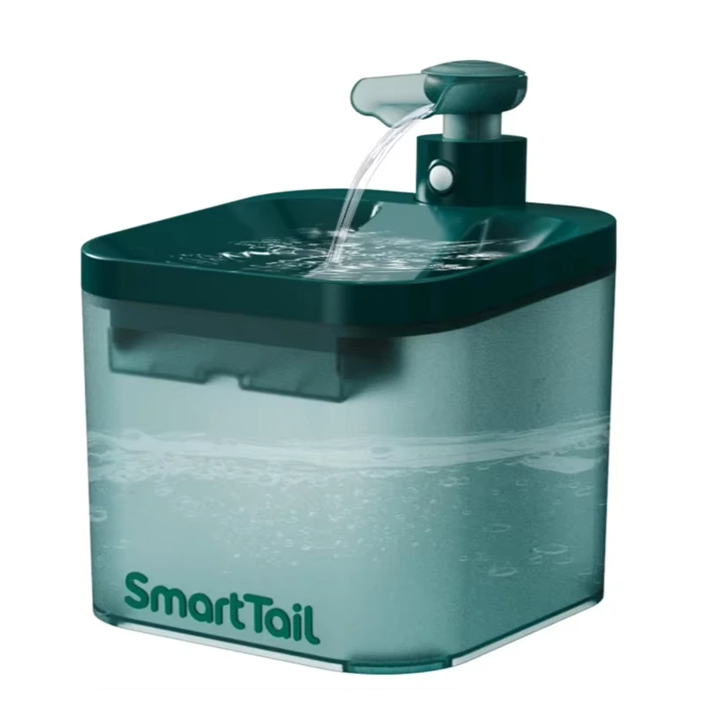 الجملة 2.2L Cat Pet Smart Drinker مع طاقة بطارية مدمجة وفلتر وشارب هادئ للغاية خالٍ من مادة BPA - أخضر 1