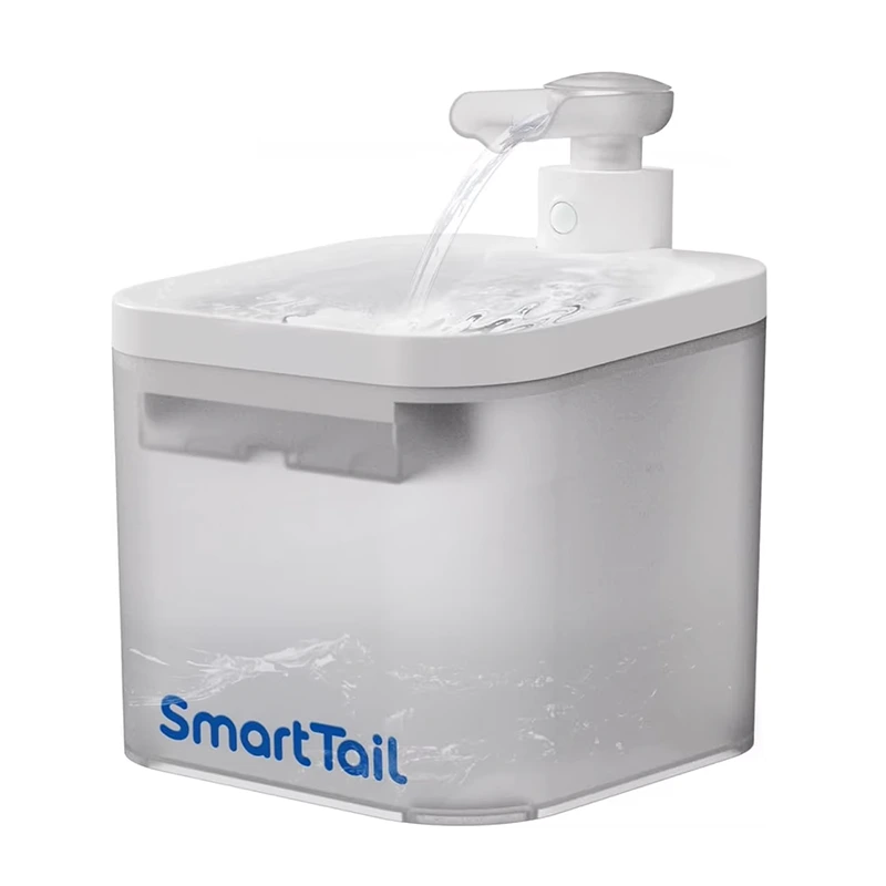 wholesale 2.2L Cat Pet Smart Drinker with built-in battery power, filter and BPA-free super quiet cat drinker-white 1