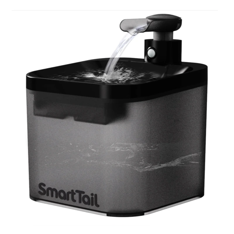 wholesale 2.2L Cat Pet Smart Drinker with built-in battery power, filter and BPA-free super quiet cat drinker-black 1