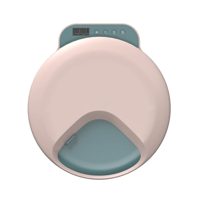 wholesale Alimentador inteligente para mascotas 4 comidas Alimentador de comida para gatos Tazón Alimentador automático inalámbrico de comida para perros con temporizador-rosa1 1