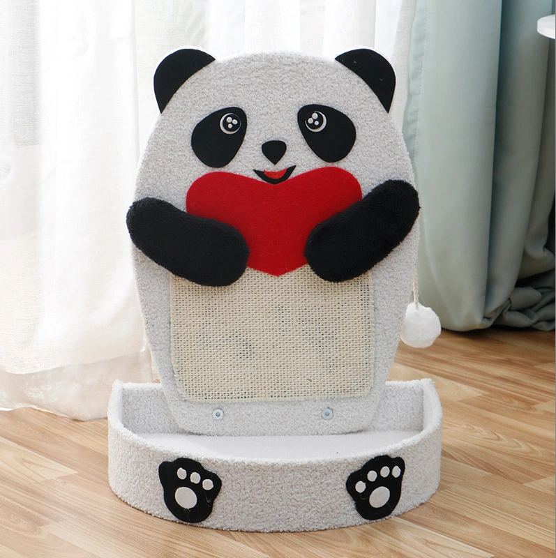wholesale Sisal Rope Scratch Board Cat Scratching Post for Floor Or Wall Mounted Use with Toy BallWall Furniture Cat Scratcher Mat-panda style 1