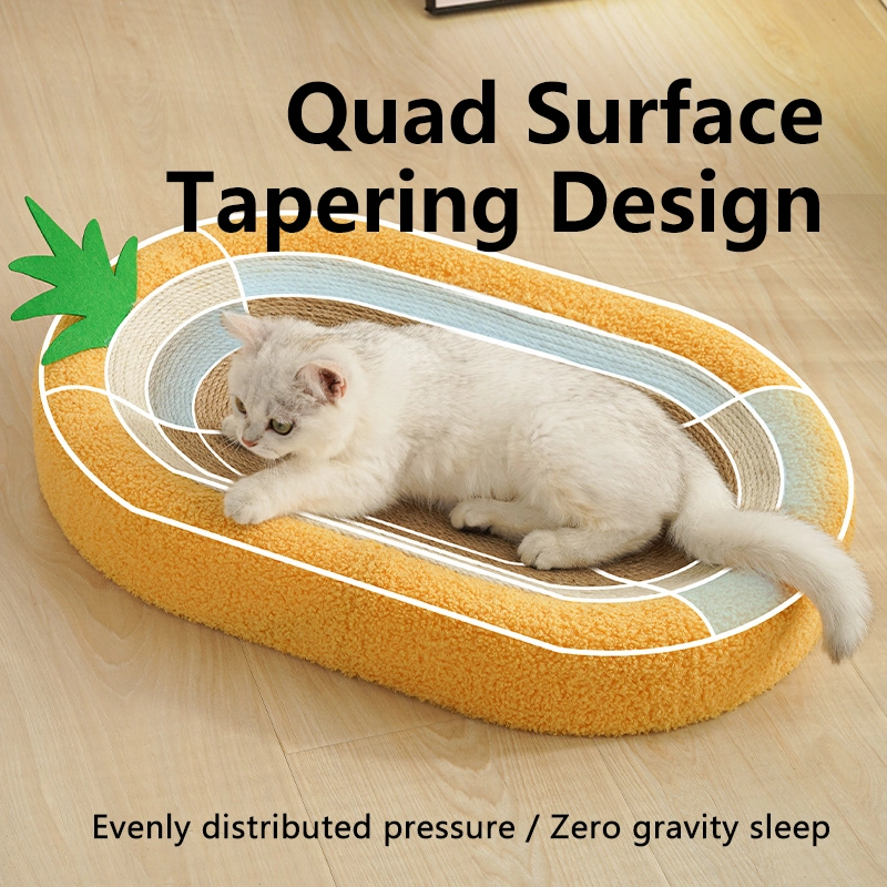 wholesale Cat Scratcher Bed 2 in 1 Sisal Cat Scratching Board Oval Cat Scratch Pad Durable Scratching Lounge Bed 1