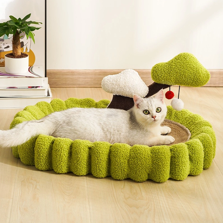 wholesale Cactus Track round Cat Scratching Board and Cash Tree Tray Mat Comfortable Pet Bed with Play Features for Cats 1