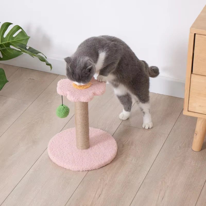 factory price Pet supplies cute vertical cat scratcher cheap wholesale  cat tree cat palying cat toy-pink 1