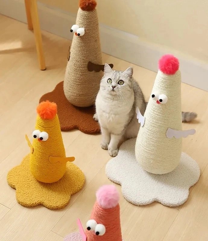 wholesale Forma de pollo Tablero rascador para gatos Gato trepador Casa en el árbol Torre Rascador Post Personalizar Gato de sisal Cartón lindo Juguetes para mascotas 1