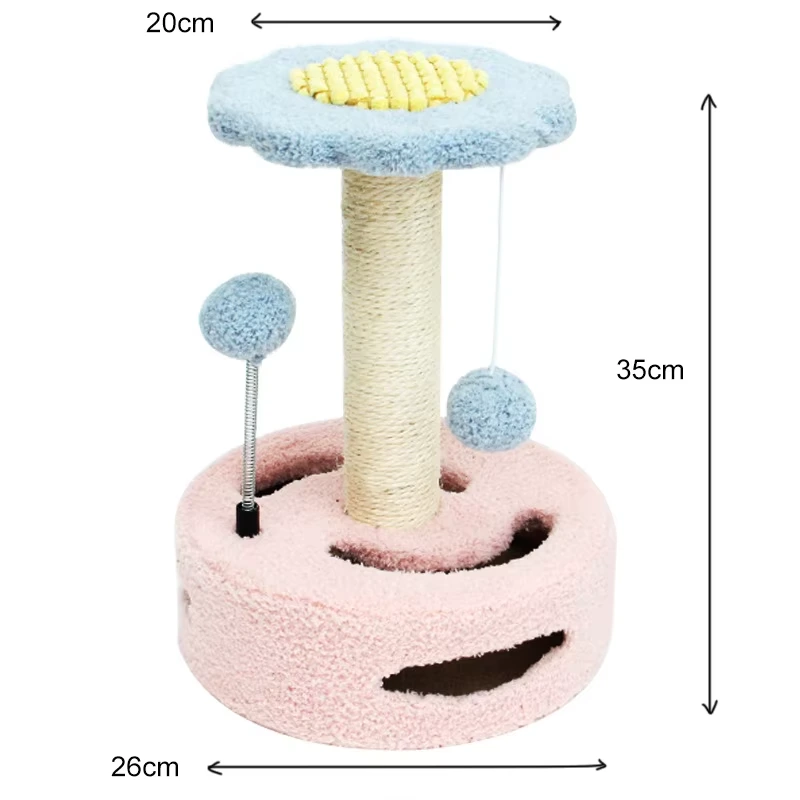 Fabrikant groothandel schattige aardbei avocado kleine kattenboom zon bloem ontwerp kattenkrabboom krabplank huisdier speelgoed-blauw & roze 1