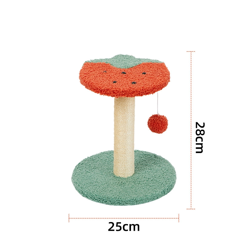 Fabricante al por mayor lindo fresa aguacate pequeño gato árbol diseño de flor de sol gato rascador árbol rascador juguete para mascotas - fresa 1