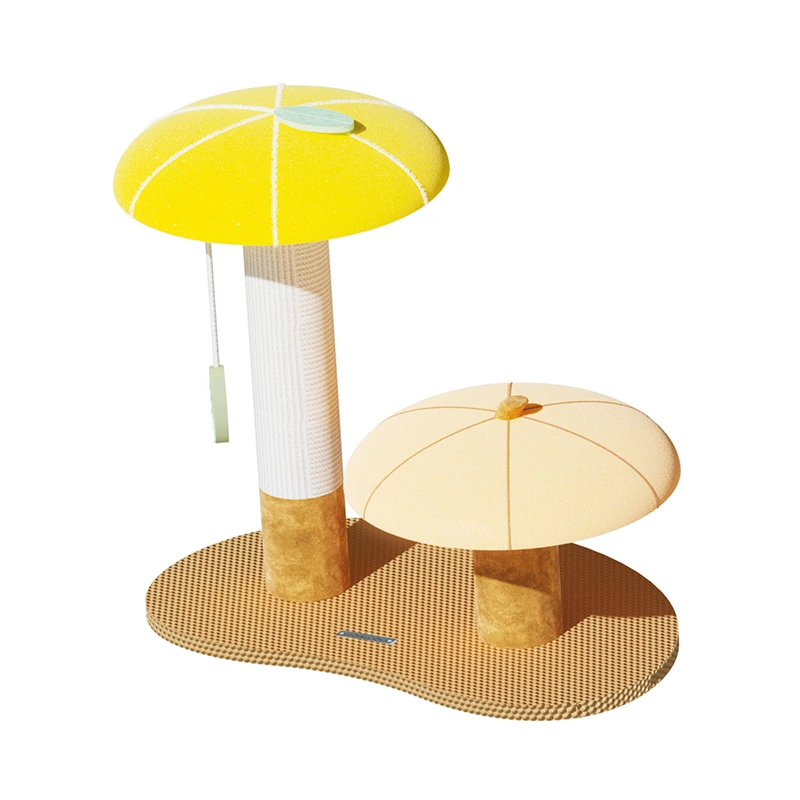 Wooden Multilayer Rotating Track Ball Game Cat Turntable Pet Interactive Toy Cat Intellectual Track Funny Scratcher Toy yellow umbralla 1