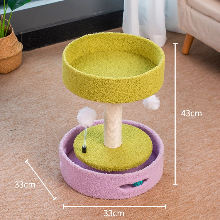Hete verkoop fabriek groothandelsprijs te koop kleine krabpaal kat klimboom huis toren kartonnen kat scratcher-groen 1