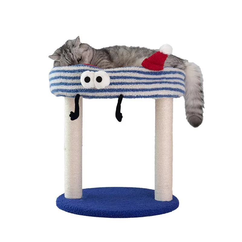 Wholesale 2025 Delivery Fun looking Condo Post Scratch Tower Cat Tree Durable Wear-Resistant Climbing Cat Trees 1