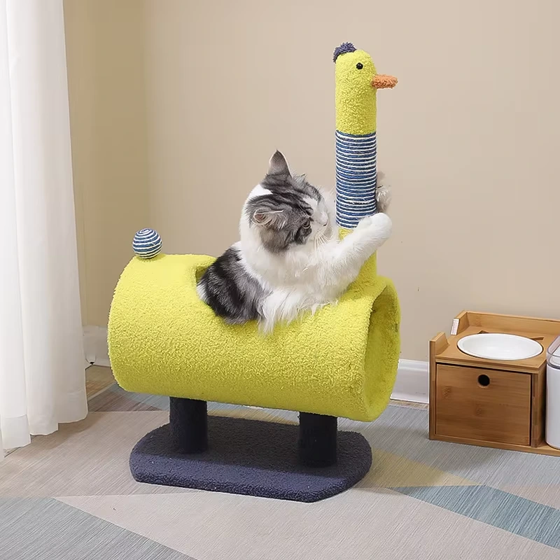 Árbol para gatos personalizable de alta calidad & Torre rascadora Marco de escalada para gatos para jugar & Juguete premium rascador para gato pequeño-pollo amarillo 1