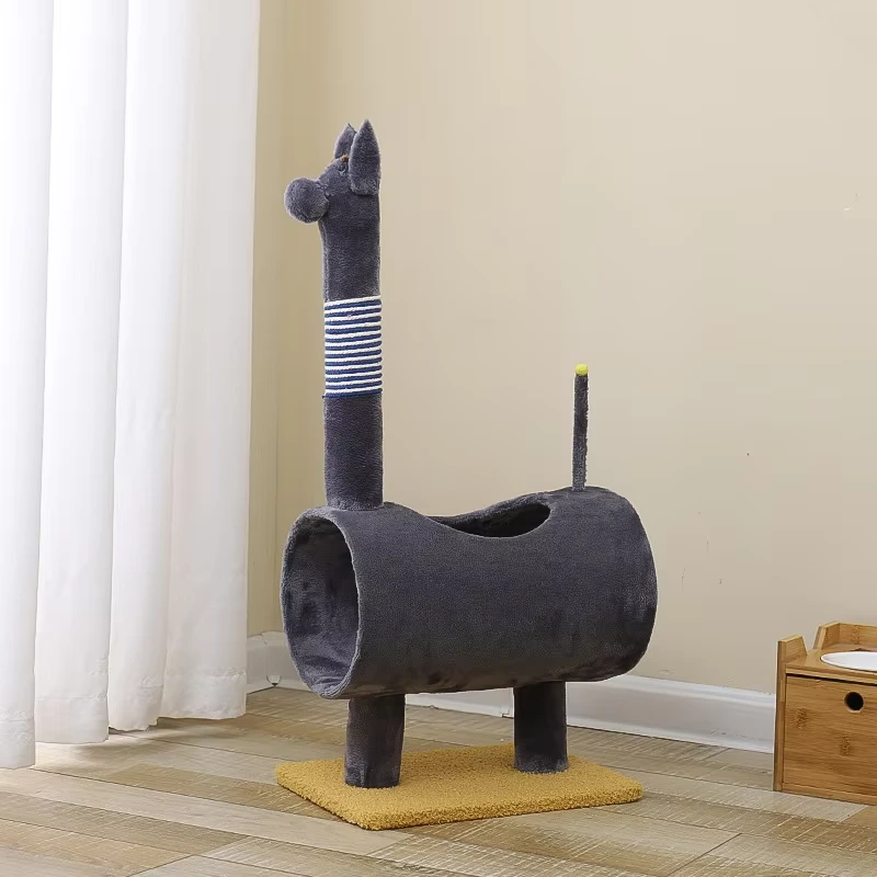 High quality Customizable Pet Cat Tree & Scratcher Tower Cat Climbing Frame for Playing & Scratching Premium Toy for little cat-dark grey 1