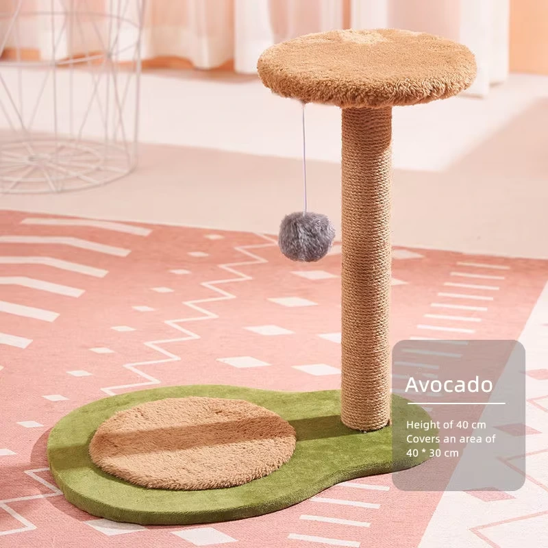 Natural Sisal Cat Climbing Pole Wholesale Flower Style Cute Cat Tree Pet Furniture poste sisal wooden Cat Tree -1 1