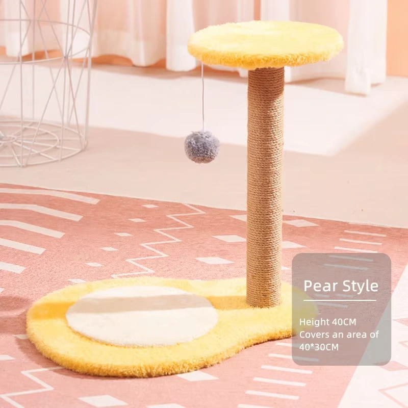 Natural Sisal Cat Climbing Pole Wholesale Flower Style Cute Cat Tree Pet Furniture poste sisal wooden Cat Tree -2 1