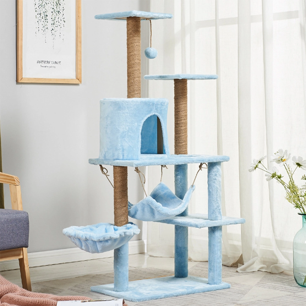 Wholesale pet supplies cat climbing frame cat bed scratching board tree cat supplies pet toy space capsule-blue 1