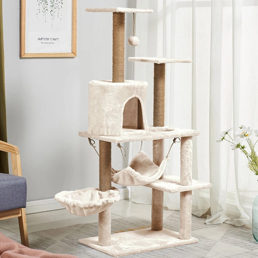 Wholesale pet supplies cat climbing frame cat bed scratching board tree cat supplies pet toy space capsule-white 1