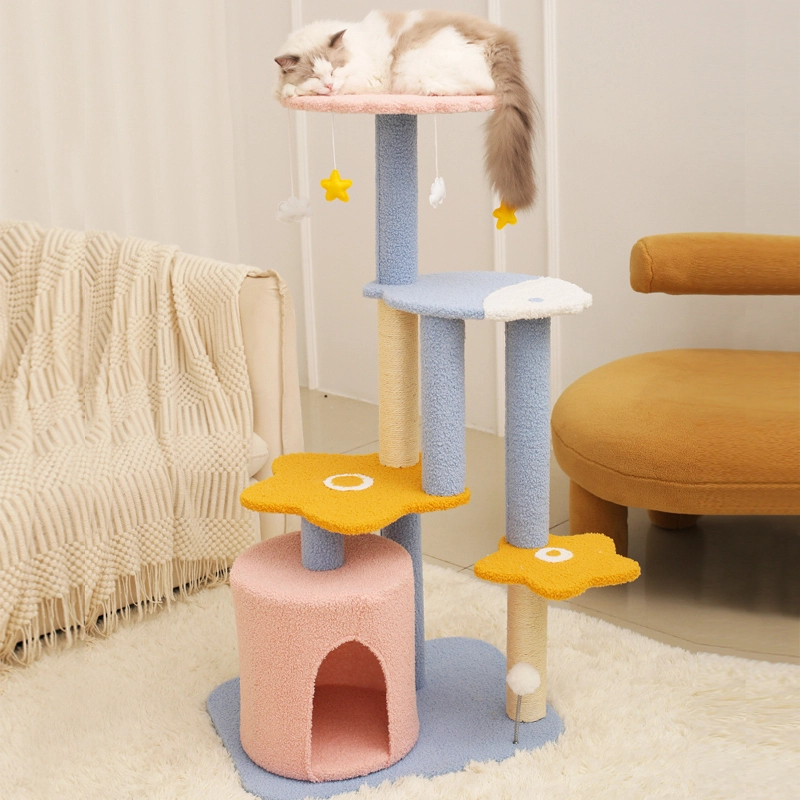 wholesale premium quality luxury cat climbing tree large cat condo with scratching posts-L 1