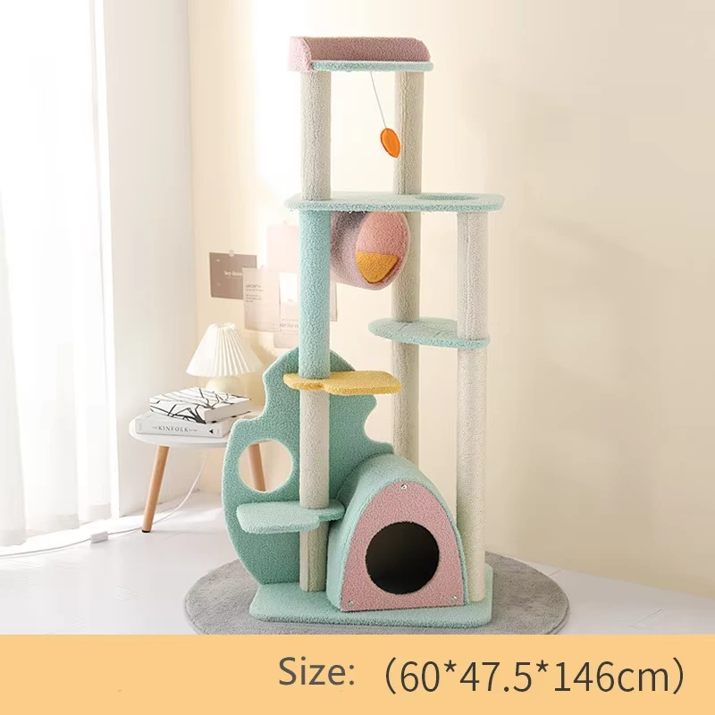 wholesale MangoLeaf Cat Tree Tower Unique Large Cat Bed Condo Cat Basket Bed cat toy -L 1