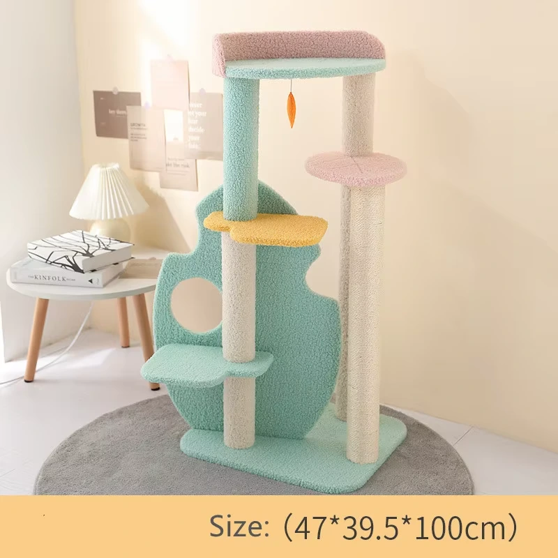 wholesale MangoLeaf Cat Tree Tower Unique Large Cat Bed Condo Cat Basket Bed cat toy -s 1