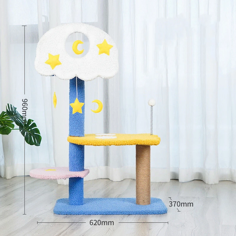 wholesale Cat Tree House Pet Toy Pet Small Condo Furniture Scratching Post Cat Tree Tower blue4 1