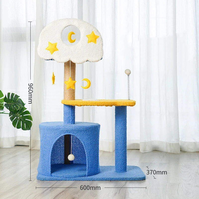 wholesale Cat Tree House Pet Toy Pet Small Condo Furniture Scratching Post Cat Tree Tower blue3 1