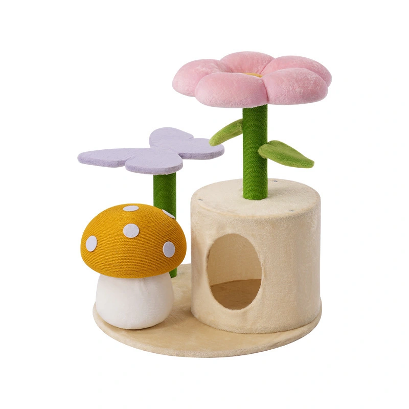 Wholesale Luxury Custom Modern Cute Scratch Climbing Post Furniture Cat Scratcher House Cat Tree Tower-2 1