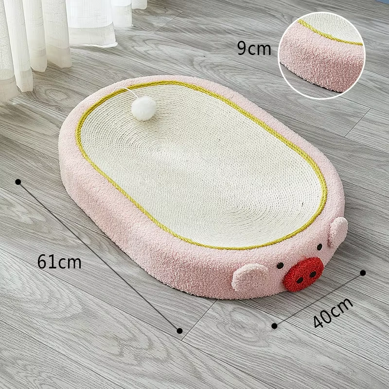 Venta al por mayor, tablero grande para rascar gatos de Sisal, diseño lindo, cama para gatos, rascador para gatos, estilo cerdo 1