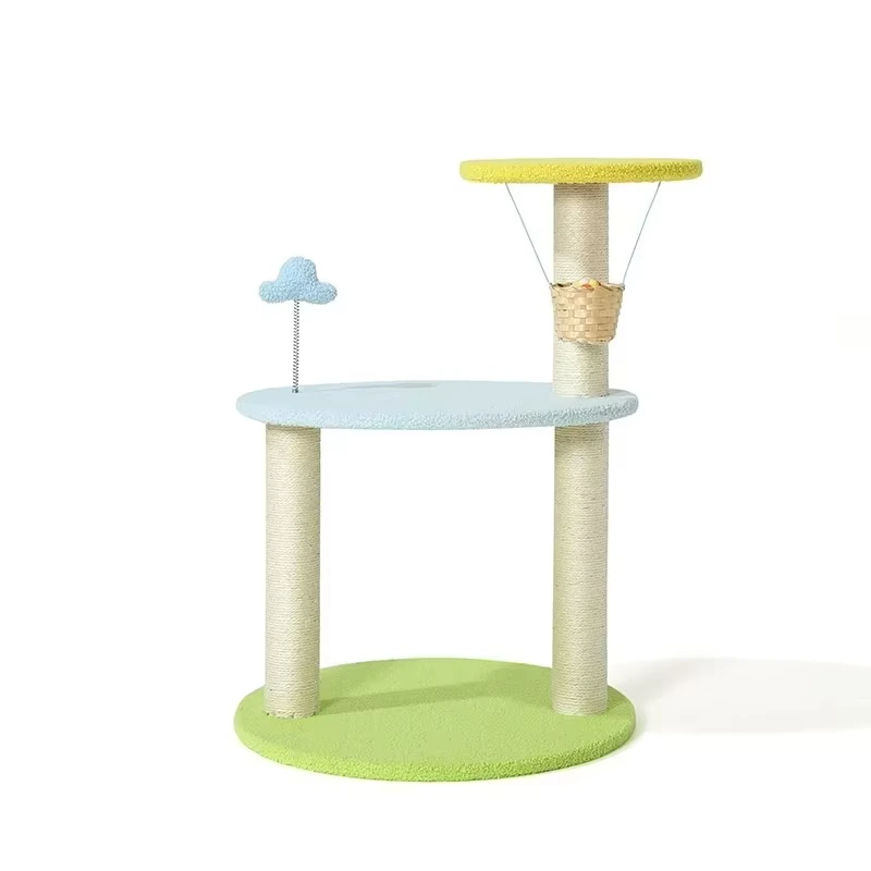 wholesale Cat Scratching Post Climbing Frame Tree House Modern Luxury Tower Scratching Post Cat Trees & Scratcher Wood Cat Trees-2 1