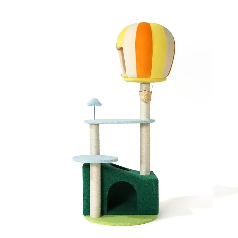 wholesale Cat Scratching Post Climbing Frame Tree House Modern Luxury Tower Scratching Post Cat Trees & Scratcher Wood Cat Trees-4 1