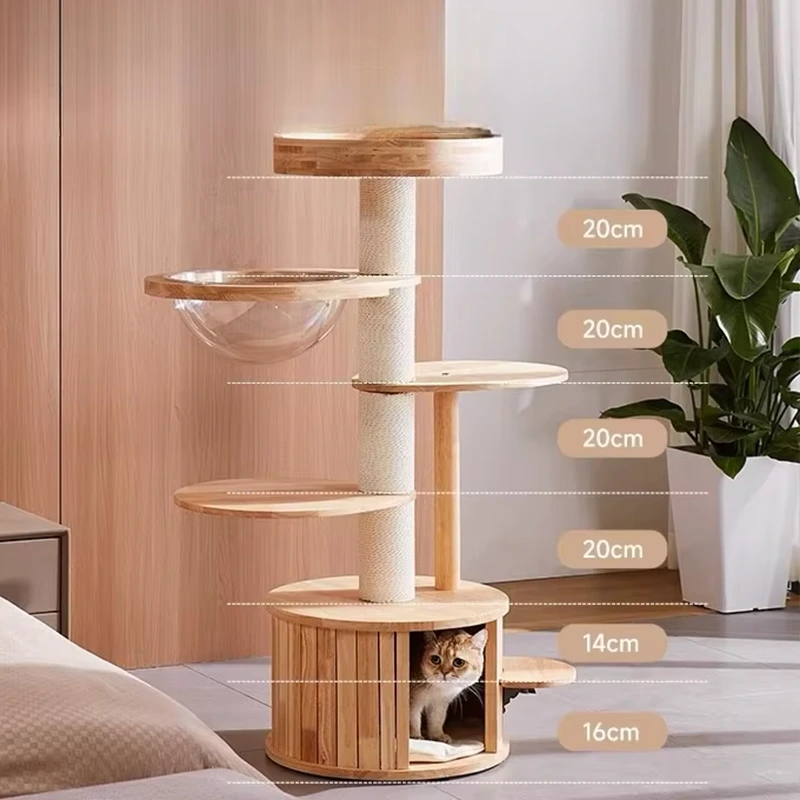 wholesale Factory direct cat tower large Size cat tree Wooden Sisal cat climbing frame Modern Luxury pet house 5 1