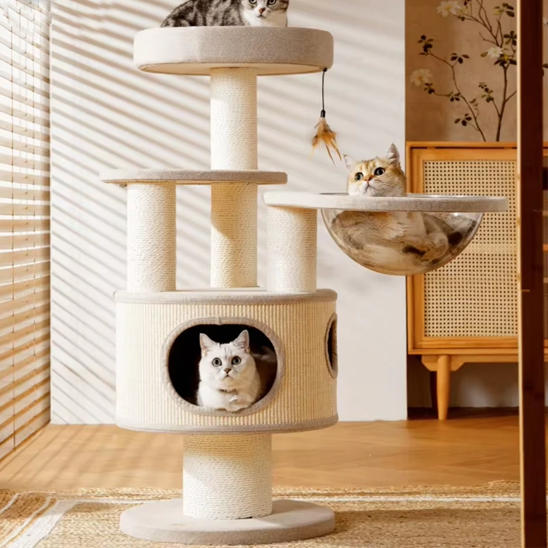 wholesale Factory direct cat tower large Size cat tree Wooden Sisal cat climbing frame Modern Luxury pet house 7 1