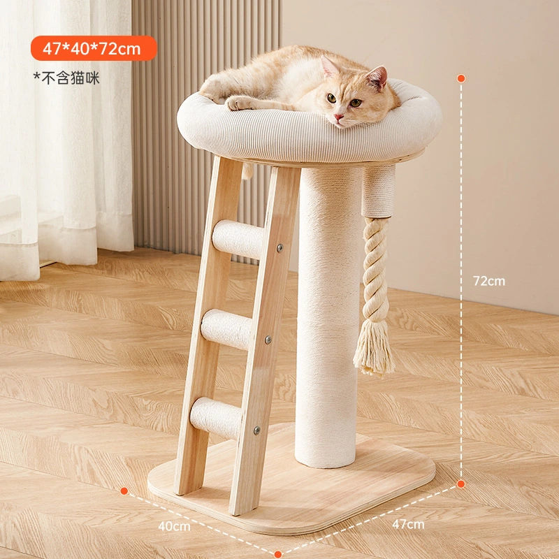 wholesale Rascador para gatos de madera sostenible, moderno y lujoso, con cápsulas espaciales & Poste de agarre de sisal para escalar en interiores & Jugar 2 1