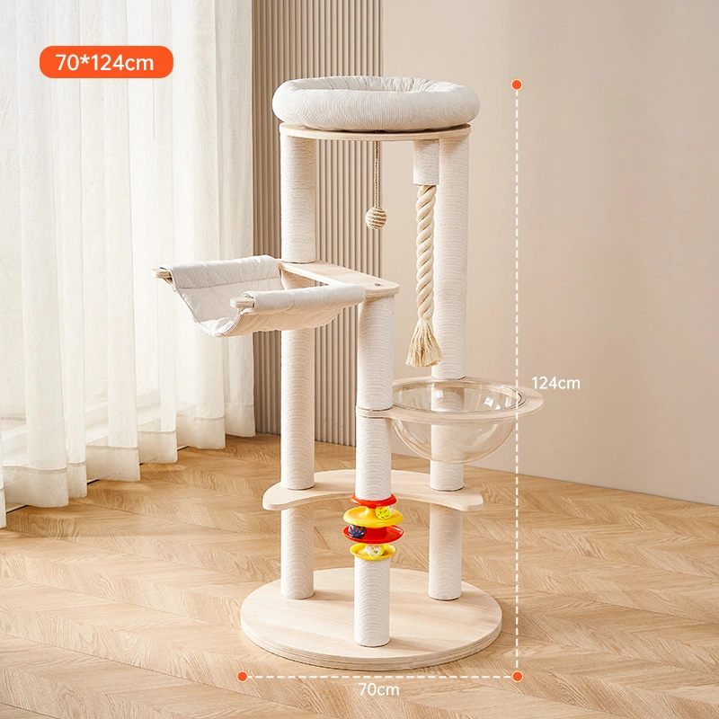 wholesale Rascador para gatos de madera sostenible, moderno y lujoso, con cápsulas espaciales & Poste de agarre de sisal para escalar en interiores & Jugar 1 1