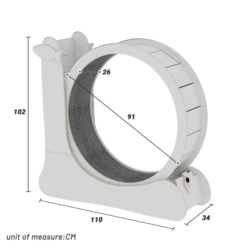 wholesale Marco de escalada para gatos de madera personalizado Cinta de correr silenciosa Juguete para gatos Aliviar el aburrimiento Rueda deportiva interactiva para gatos Juguete para ejercicios Suministros para mascotas-blanco 1