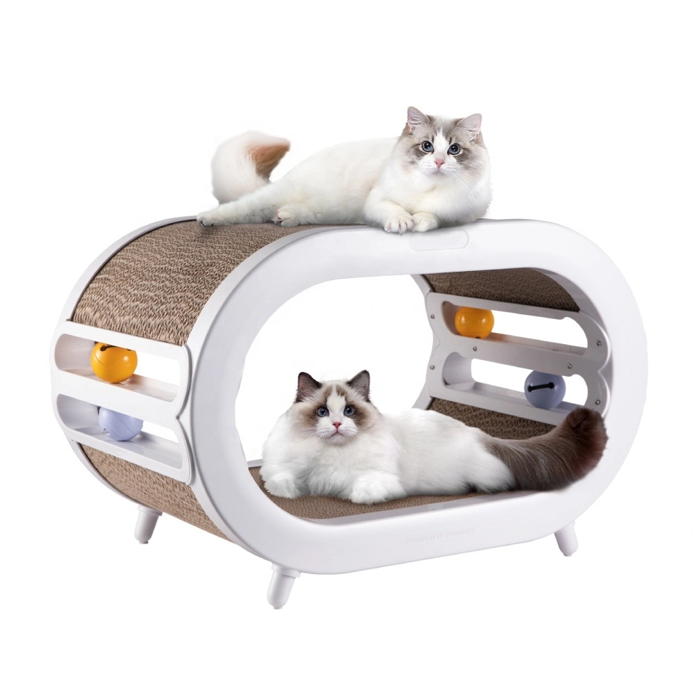 Precio de fábrica, muebles lujosos para gatos, casa de cartón corrugado, juguetes para mascotas, caja rascadora para gatos ABS, tablero para rascar gatos, blanco 1