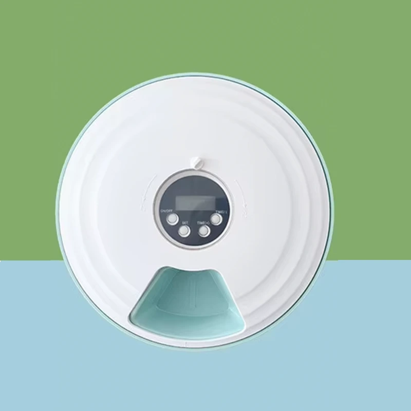 wholesale Alimentador automático para mascotas 6 rejillas Dispensador eléctrico de alimentos húmedos secos con grabadora de voz Alimentador de sincronización redonda para gatos, perros, mascotas, azul 1
