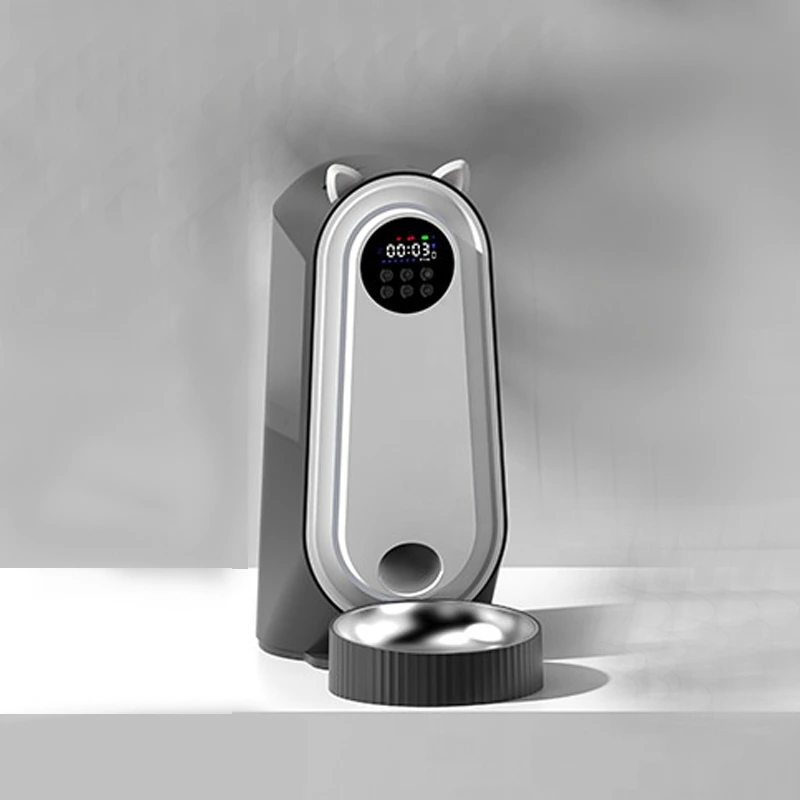 wholesale Auto Wifi App cámara programable mascota alimentación lenta alimentador automático para perros para gato-gris 1