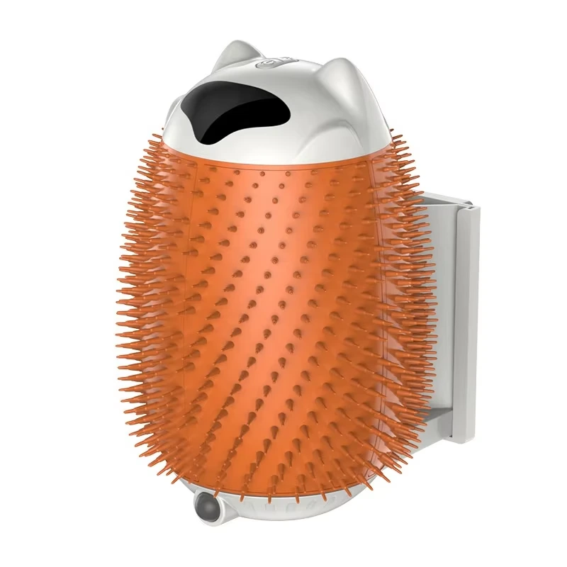 Venta al por mayor, cepillo de eliminación de pelo inteligente automático para gatos y menta, cepillo de aseo eléctrico para gatos con pared inteligente, color naranja 1